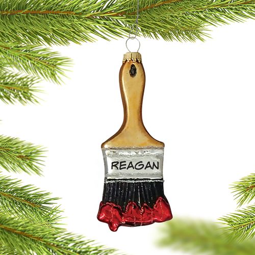 Personalized Paintbrush with Red Paint Christmas Ornament