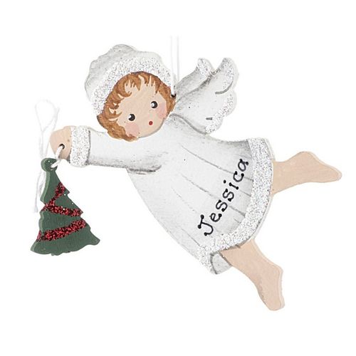 Personalized Nightie Angel with Christmas Tree Christmas Ornament