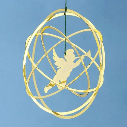 Personalized 5 Ring Sphere (Cherub) Christmas Ornament