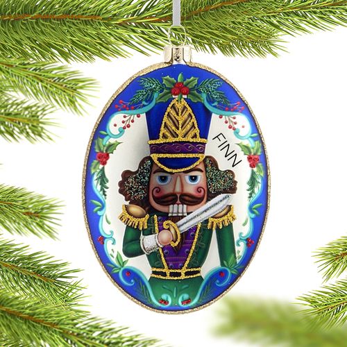 Personalized Nutcracker with Sword Disc Christmas Ornament
