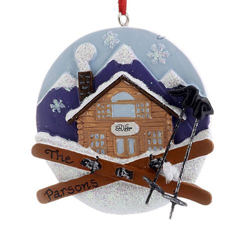 Personalized Ski Lodge Christmas Ornament