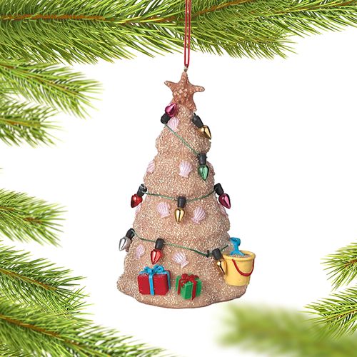 Personalized Beach Sand Christmas Tree Christmas Ornament