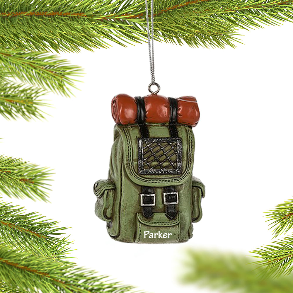 Personalized Hiking Backpack Christmas Ornament Personalized Christmas Ornaments Ornament Shop