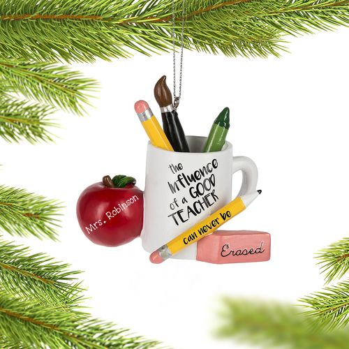 Personalized Good Teacher Mug Christmas Ornament