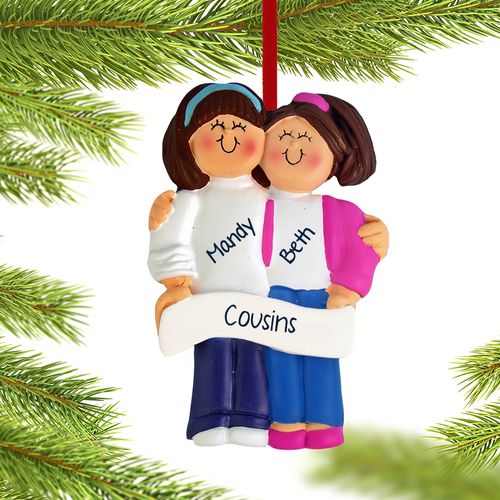 Personalized Friends or Sisters Christmas Ornament