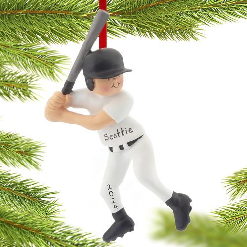 Personalized Baseball Player Christmas Ornament