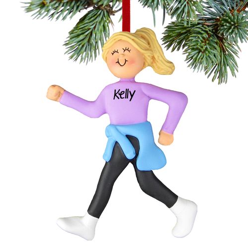 Personalized Power Walker Female Christmas Ornament