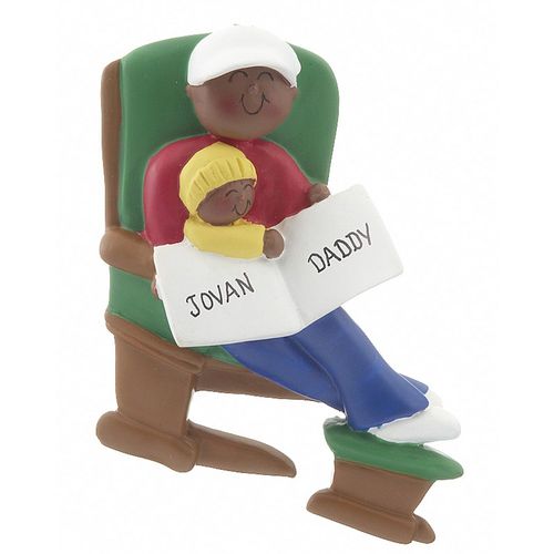 Personalized Father or Grandfather Reading to Child Christmas Ornament