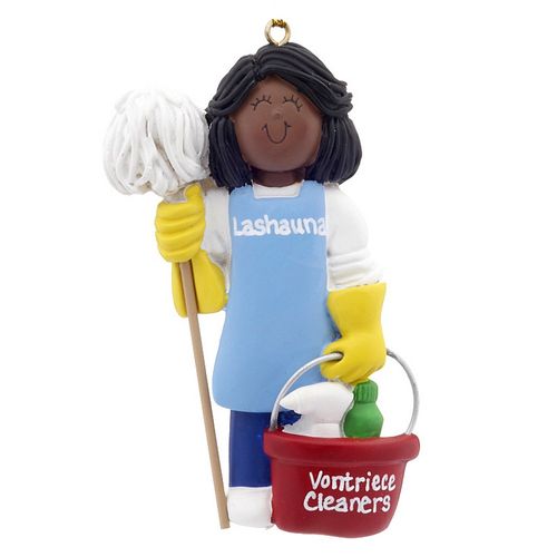 Personalized Maid Female House Cleaner Christmas Ornament