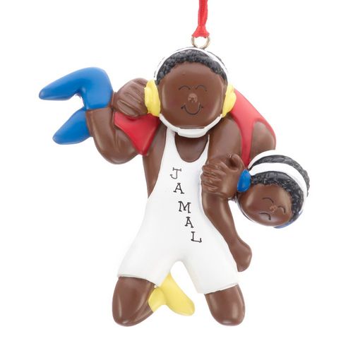 Personalized Wrestling Male Christmas Ornament