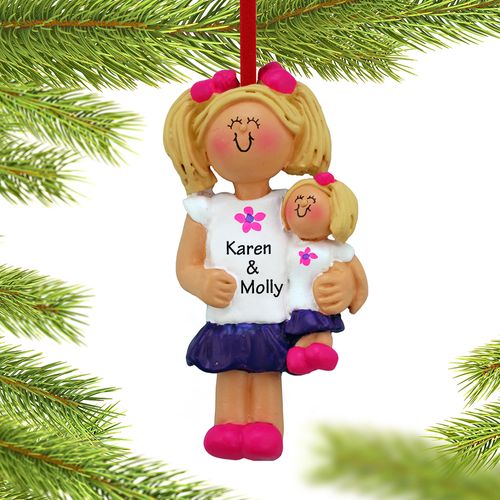 Personalized Little Girl Holding A Doll Christmas Ornament