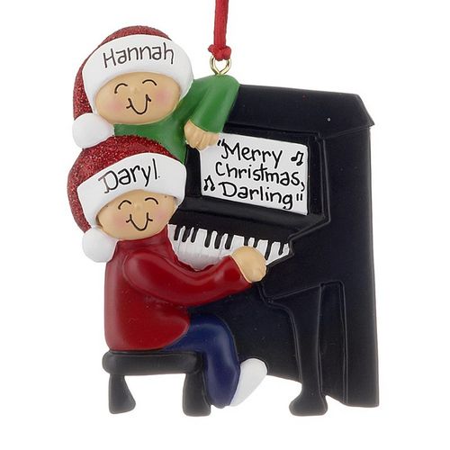 Personalized Piano Couple Christmas Ornament