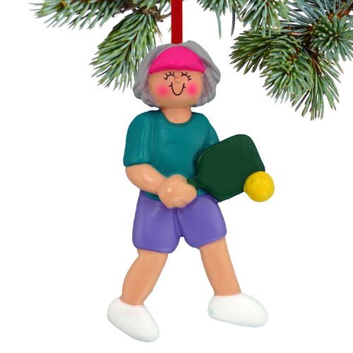 Pickleball Female Christmas Ornament