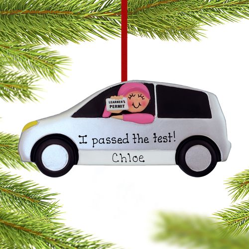 Personalized Driver's Permit Female Christmas Ornament