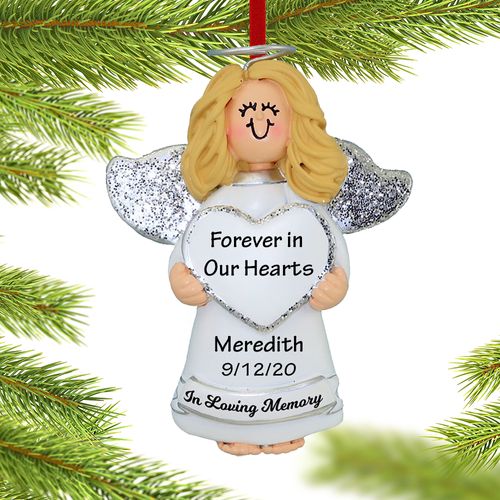 Personalized Memorial Angel Christmas Ornament