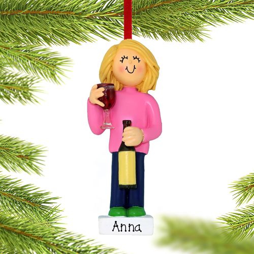 Personalized Wine Lover Christmas Ornament
