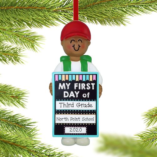 Personalized First Day of School Christmas Ornament