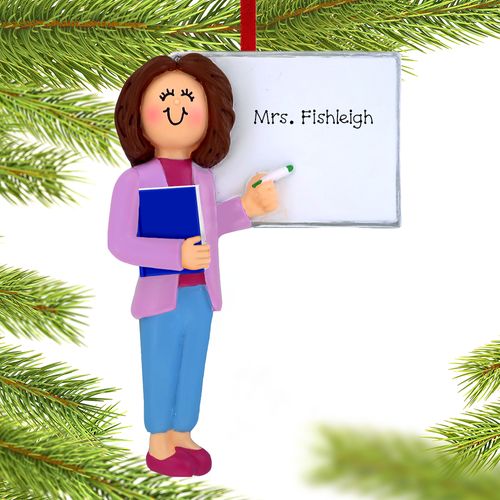 Personalized Teacher at Whiteboard Christmas Ornament