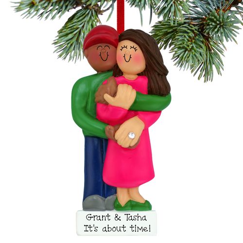 Personalized Engagement Couple Christmas Ornament