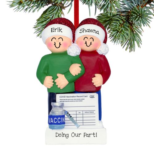 Personalized Vaccine Couple Christmas Ornament