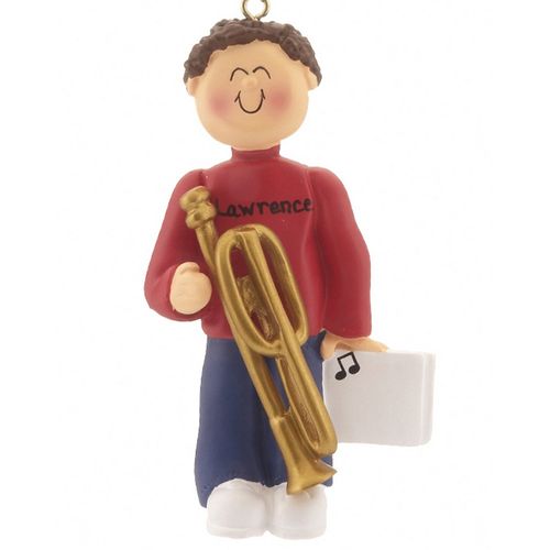 Personalized Trombone Player Male Christmas Ornament