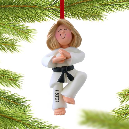 Personalized Karate Female Christmas Ornament