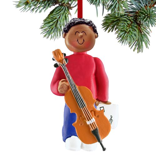 Cello Player Male Christmas Ornament