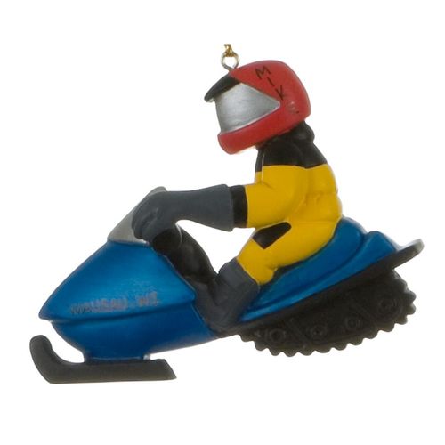 Personalized Snowmobile 1 Rider Christmas Ornament