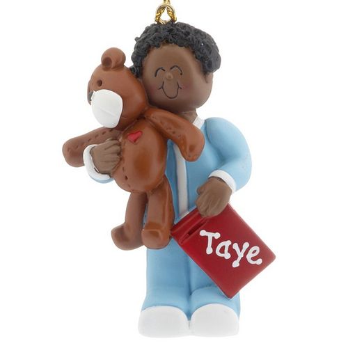 Personalized Toddler with Teddy Bear Christmas Ornament