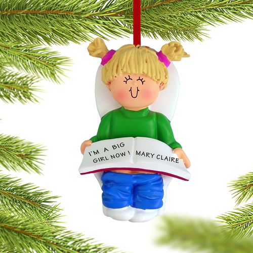Personalized Potty Training Girl Christmas Ornament