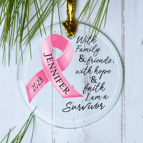 Personalized Ribbon With Inspiring Words Christmas Ornament