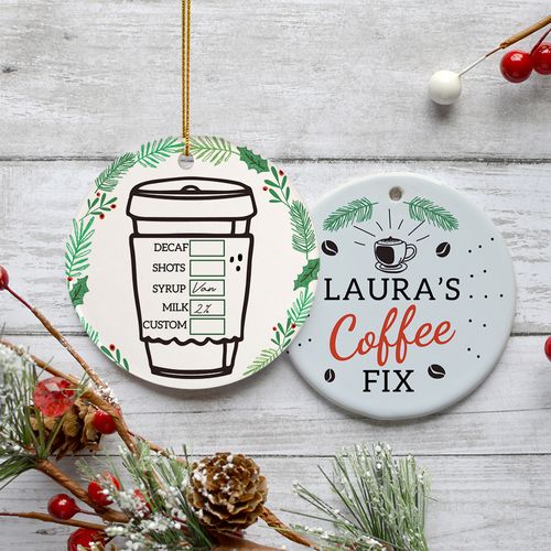 Personalized Coffee Christmas Ornament