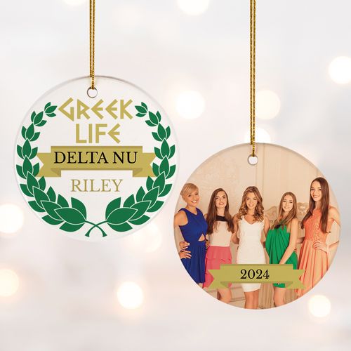 Personalized Greek Life Christmas Ornament