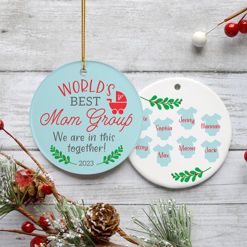 Personalized Best Mom Group Christmas Ornament