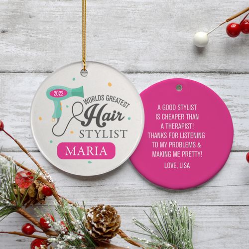Personalized Hairstylist Christmas Ornament