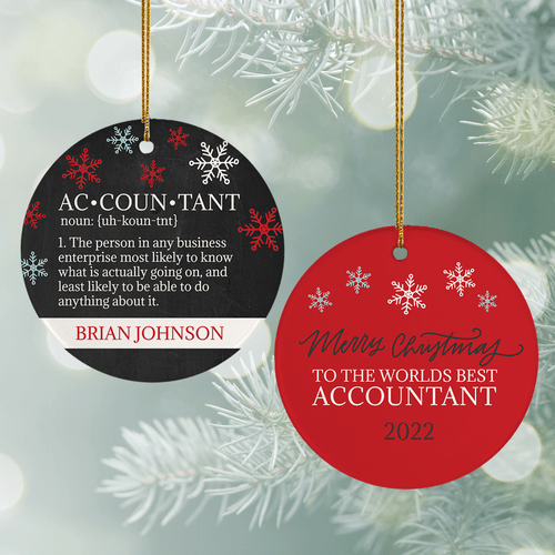 Personalized World's Best Accountant Christmas Ornament