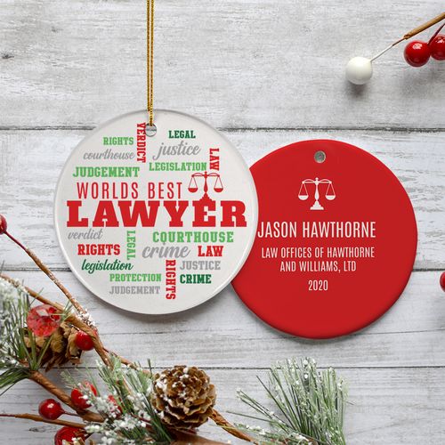 Personalized Lawyer Christmas Ornament