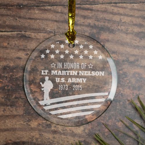 Personalized Veteran Memorial Christmas Ornament