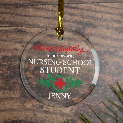 Personalized Nursing Student Christmas Ornament