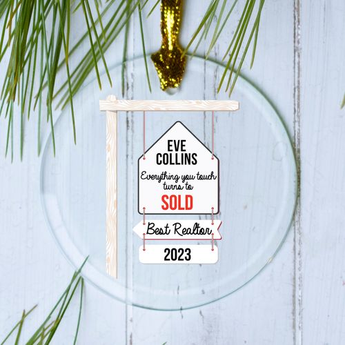 Personalized Best Realtor Christmas Ornament