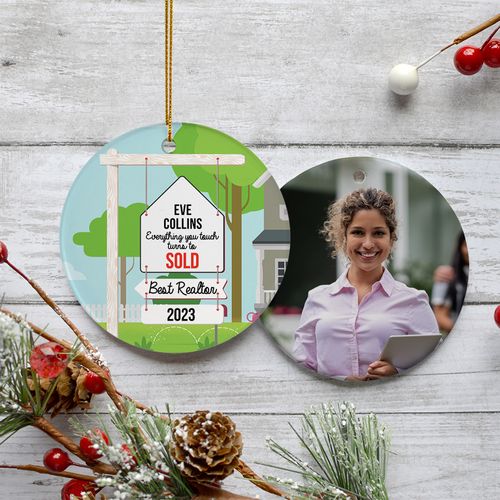 Personalized Best Realtor Christmas Ornament