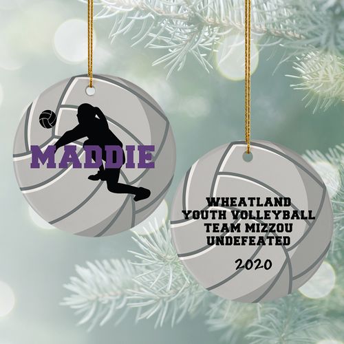 Personalized Volleyball Christmas Ornament