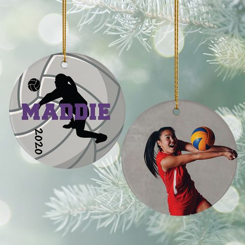 Personalized Volleyball Photo Christmas Ornament