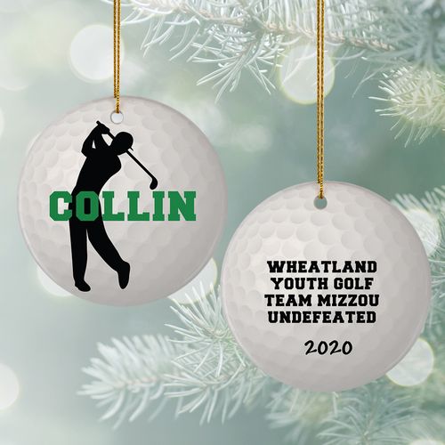 Personalized Golf Christmas Ornament