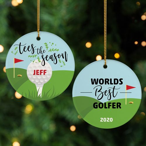 Personalized World's Best Golfer Christmas Ornament