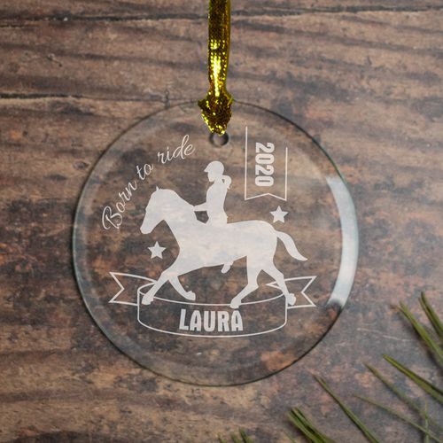 Personalized Horseback Riding Christmas Ornament