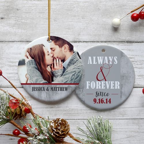 Personalized 'Always & Forever' Christmas Ornament