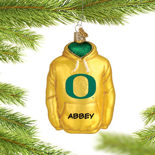 Personalized University of Oregon Hoodie Sweatshirt Christmas Ornament