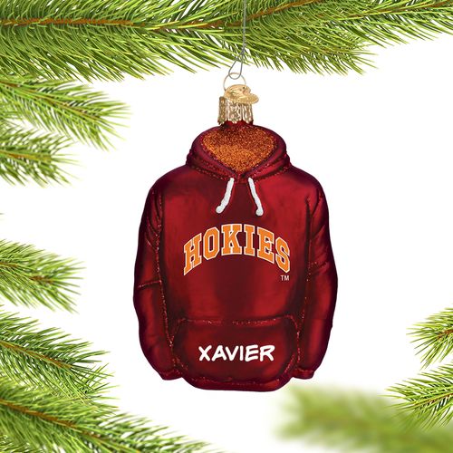 Personalized Virginia Tech University Hoodie Sweatshirt Christmas Ornament