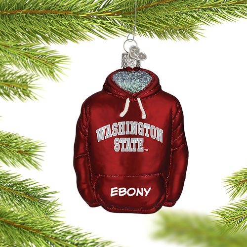 Personalized Washington State University Hoodie Sweatshirt Christmas Ornament